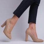 Pantofi Bej cu Toc Gros Vagam0330 - imagine 6
