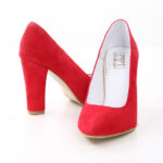 Pantofi Rosii cu Toc Gros Vagam034 - imagine 3