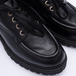 Pantofi Loafers Negri cu Siret si Talpa Inalta Vagam1818 - imagine 4