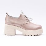Pantofi Roz cu Siret si Talpa Inalta Vagam 1946