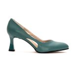 Pantofi Turcoaz cu Toc  Scurt Subtire Vagam1353 - imagine 2