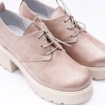 Pantofi Roz cu Siret si Talpa Inalta Vagam 1946 - imagine 3