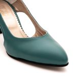 Pantofi Turcoaz cu Toc  Scurt Subtire Vagam1353 - imagine 4