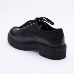 Pantofi Loafers Negri cu Siret si Talpa Inalta Vagam1818 - imagine 2