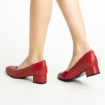 Pantofi Rosii cu Toc Gros Scurt Vagam1727 - imagine 4