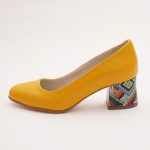 Pantofi Galbeni cu Toc Gros Vagam0980 - imagine 3