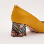 Pantofi Galbeni cu Toc Gros Vagam0980 - imagine 4