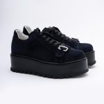 Pantofi Bleumarin cu Siret si Talpa Inalta 1724 - imagine 3