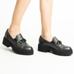Pantofi Loafers Gri cu Talpa Inalta Vagam1756 - imagine 2