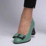 Pantofi Verzi cu Toc Gros Vagam0323 - imagine 3