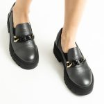 Pantofi Loafers Gri cu Talpa Inalta Vagam1756 - imagine 7