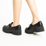 Pantofi Loafers Negri cu Talpa Inalta Vagam1761 - imagine 7