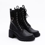 Ghete Negre cu Siret si Fermoar Lateral Vagam1657 - imagine 4