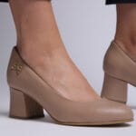 Pantofi Bej cu Toc Gros Vagam0320