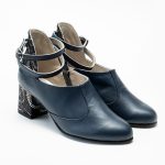 Pantofi Bleumarin cu Bareta si Toc Gros Vagam1568 - imagine 3