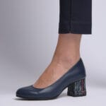 Pantofi Bleumarin cu Toc Gros Vagam0325 - imagine 6