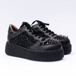 Pantofi Negri cu Siret si Talpa Inalta Vagam 1947