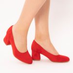 Pantofi Rosii cu Toc Gros Vagam1467 - imagine 2