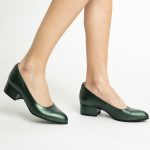 Pantofi Verzi cu Toc Gros Scurt Vagam1740 - imagine 7