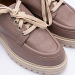 Pantofi Loafers Roz Pudra cu Siret si Talpa Inalta Vagam1817 - imagine 4