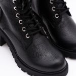 Ghete Negre cu Siret si Fermoar Lateral Vagam1657 - imagine 3