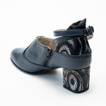 Pantofi Bleumarin cu Bareta si Toc Gros Vagam1568 - imagine 2