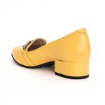 Pantofi Galbeni cu Toc Scurt Gros Vagam1360 - imagine 3