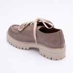 Pantofi Loafers Roz Pudra cu Siret si Talpa Inalta Vagam1817 - imagine 3
