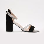 Sandale in 2 Culori cu Toc Gros Inalt 1377 - imagine 2