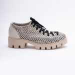 Pantofi Crem cu Siret si Talpa Inalta 1711 - imagine 3