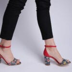 Sandale Rosii cu Toc Gros Vagam0278 - imagine 6