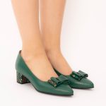 Pantofi Verzi cu Toc Gros Vagam1477 - imagine 5