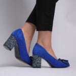 Pantofi Albastri cu Toc Gros Vagam0318