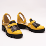 Pantofi Casual Decupati Galbeni Vagam 0929 - imagine 5