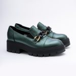 Pantofi Loafers Verzi cu Talpa Inalta Vagam1751 - imagine 6
