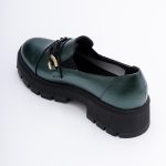 Pantofi Loafers Verzi cu Talpa Inalta Vagam1751 - imagine 5