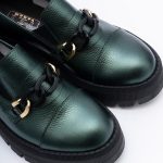 Pantofi Loafers Verzi cu Talpa Inalta Vagam1751 - imagine 3