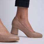 Pantofi Bej cu Toc Gros Vagam0320 - imagine 6