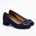 Pantofi Bleumarin cu Toc Gros Vagam1616 - imagine 2