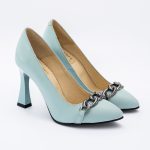 Pantofi Turcoaz cu Toc Subtire Vagam1810 - imagine 2