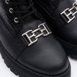 Ghete Negre cu Siret si Fermoar Lateral Vagam1677 - imagine 4