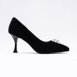 Pantofi Negri cu Toc Subtire Vagam 1930 - imagine 4
