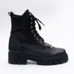 Ghete Negre cu Siret si Fermoar Lateral Vagam1677 - imagine 3