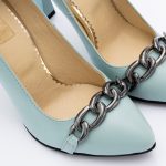 Pantofi Turcoaz cu Toc Subtire Vagam1810 - imagine 4