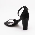 Sandale Negre cu Toc Semi-Gros Vagam 1600 - imagine 3