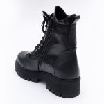 Ghete Negre cu Siret si Fermoar Lateral Vagam1677 - imagine 2