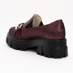 Pantofi Bordo cu Talpa Inalta 1306 - imagine 4