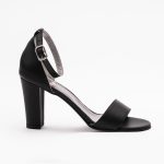 Sandale Negre cu Toc Semi-Gros Vagam 1600 - imagine 2