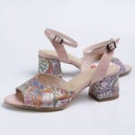 Sandale Bej cu Toc Gros Vagam0258 - imagine 6