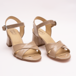Sandale Bej cu Toc Vagam 0915 - imagine 7